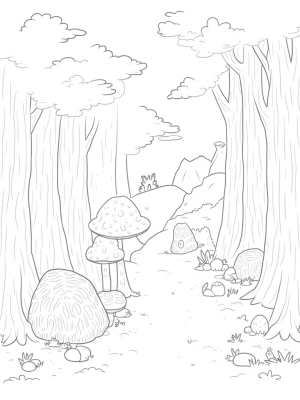 Enchanted Forest with Twisting Trees and Gruffalo's Footprint