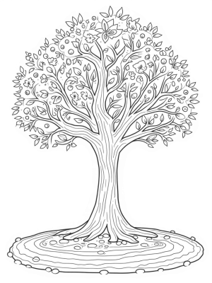 Four Seasons Tree with a Winding Path