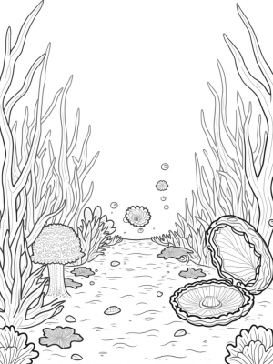 Underwater Garden with Jellyfish and Treasure