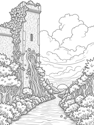 Crumbling City Wall with Titan Footprints