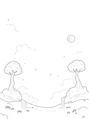 Floating Islands with Musical Trees and Waterfalls