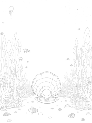 Underwater Garden with Giant Clam and Glowing Pearl