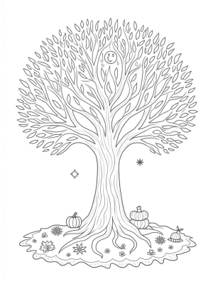 The Four Seasons Tree with Sun and Moon