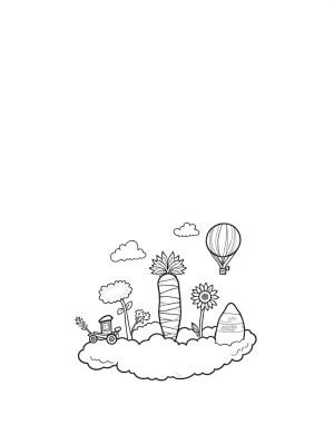 Floating Farmyard with Spiraling Carrot Tower