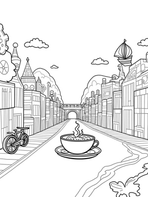 Gears, Blocks, and a Teacup Car in a Whimsical City