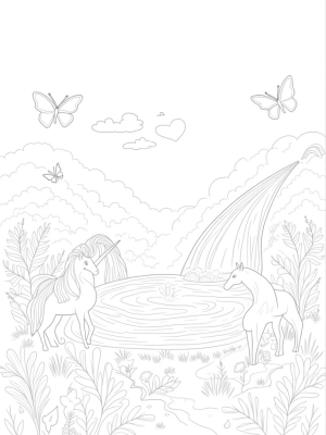 Colorful Ponies in a Dreamy Meadow