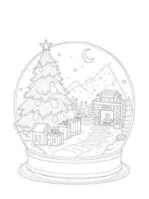 Whimsical Holiday Village in a Snow Globe