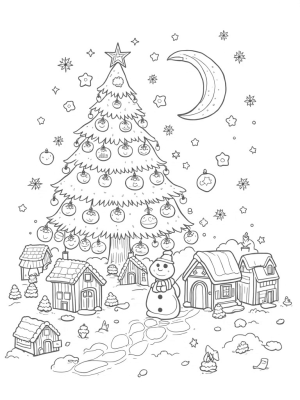 Gingerbread Village in a Christmas Tree