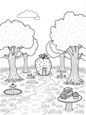 Food Forest with a Strawberry House and Chocolate Fountain