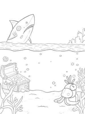 Coral Shark and Treasure Trove Underwater Scene