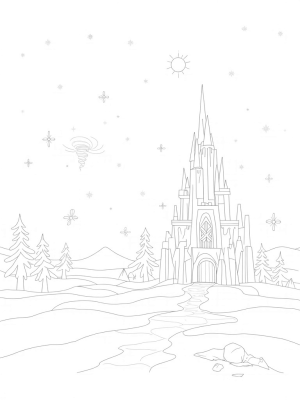Sparkling Ice Castle in a Frosty Landscape