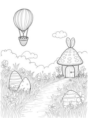 Easter Eggs and Jellybeans in a Meadow