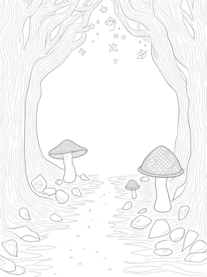 Twisting Trees and Playful Mushrooms in a Forest Glade