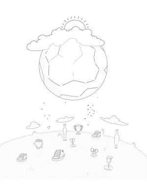 Giant Soccer Ball in a Sunlit Field
