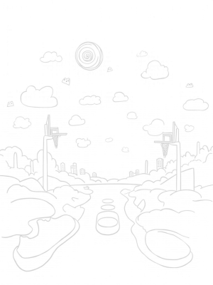 Floating Basketball Court in the Clouds