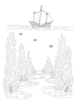 Underwater Garden with Seashell Archways and Coral Towers