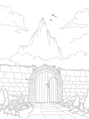 Majestic Stone Wall with Titan and Forest