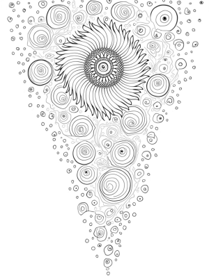Swirling Vortex of Colorful Circles