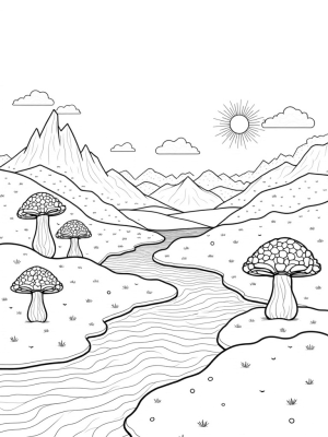 Pastel Pebble Hills and Rainbow River Scene
