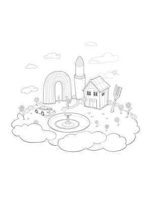 Dream House on a Pastel Cloud with Fun Furniture