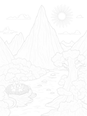 Dragon Scale Mountain Range with Enchanted River