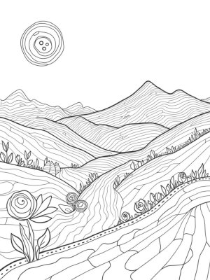 Patchwork Hills and Button Sun Landscape