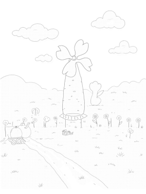 Giant Vegetables and a Whimsical Windmill