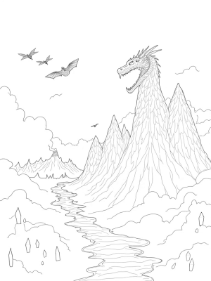 Majestic Mountain Range of Dragon Scales