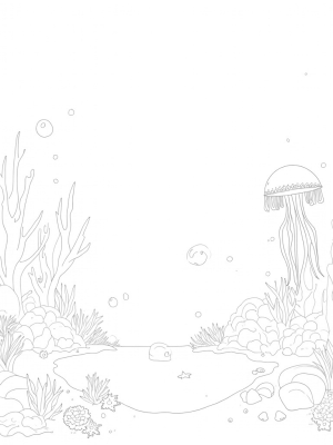 Underwater Garden with Jellyfish and Seashells