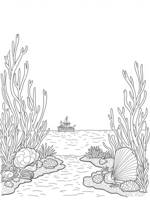 Serene Underwater Garden with Coral Trees and Jellyfish
