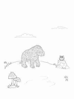 Gruffalo in a Whimsical Forest Clearing
