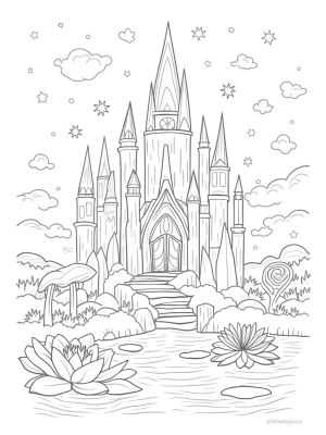 Majestic Ice Castle Under the Stars
