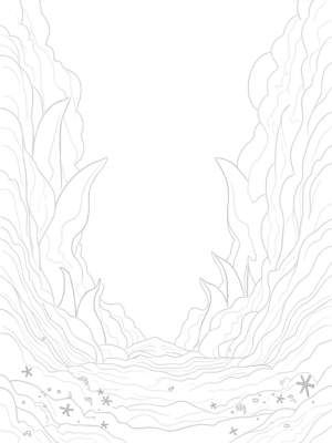 Underwater Canyon with Shark Fins and Coral Reef