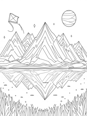 Colorful Triangular Mountains and Kites