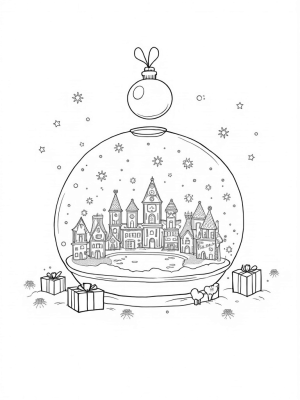 Holiday Village in a Snow Globe
