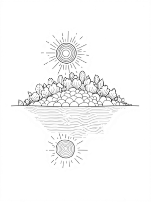 Floating Island of Interlocking Circles