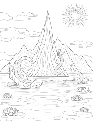 Majestic Dragon and Crystalline Mountain