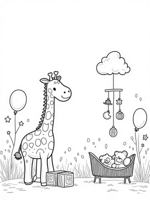 Floating Toys in a Cozy Nursery Landscape