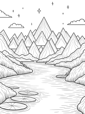 Mountain Range of Triangles Under a Starry Sky