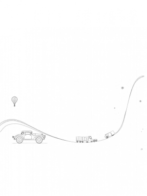 Floating Vehicles in a Dreamy Cityscape