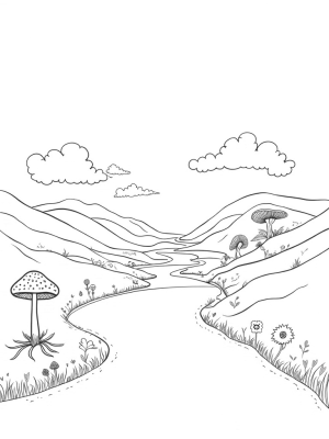 Rolling Hills and Flowered Waves