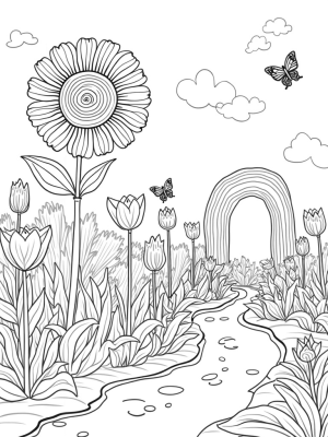 Oversized Flowers and a Sunny Pond