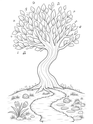 Corkscrew Tree with Musical Leaves