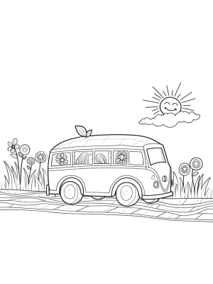 Fruit-Themed Bus with Watermelon Exterior