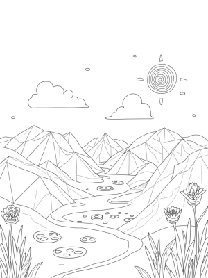 Patchwork Hills and Colorful Clouds