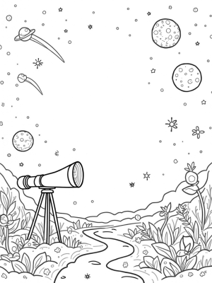 Cosmic Garden with Blooming Planets and Stars
