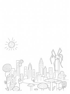 Twisted Skyline and Spider Silhouette