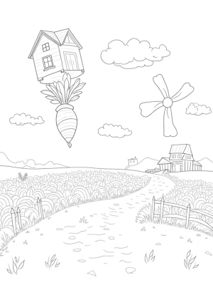 Upside-Down Barn and Giant Vegetables