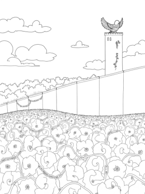 Majestic Wall with Giant Birds and Blossoms