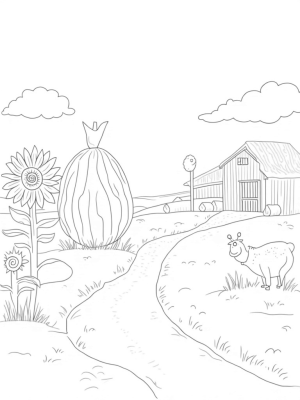 Giant Vegetables and a Big Apple Barn